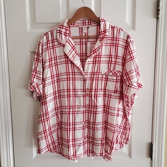 NWT Victoria's Secret pajama top flannel size XXL - Picture 1 of 6